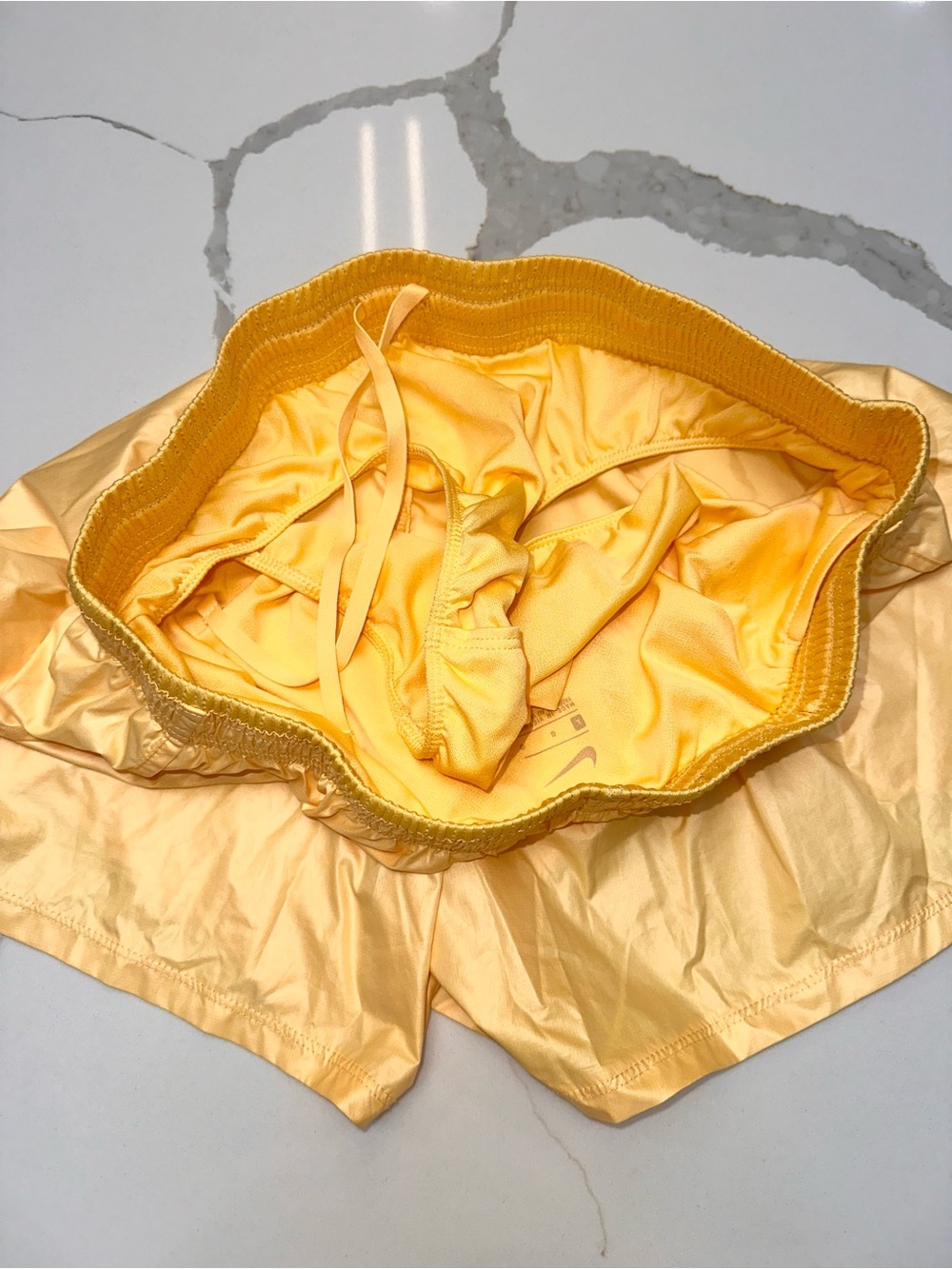 Nike Women's Bright Yellow Athletic Shorts - Picture 3 of 5